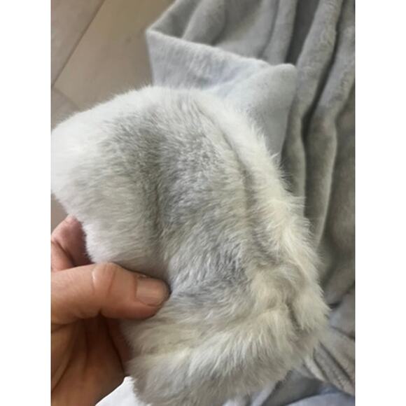 EUC Anne Klein soft plush light gray robe women size L/XL comfy cozy winter warm - Picture 3 of 5